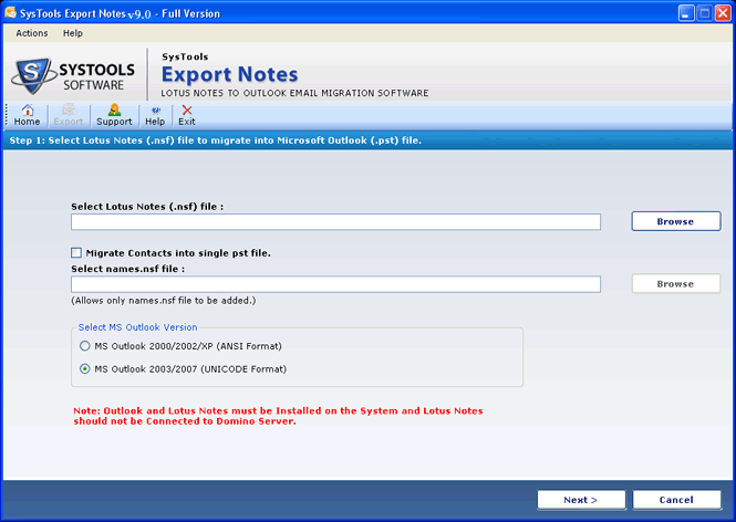 Lotus Archive Folder in PST 9.4